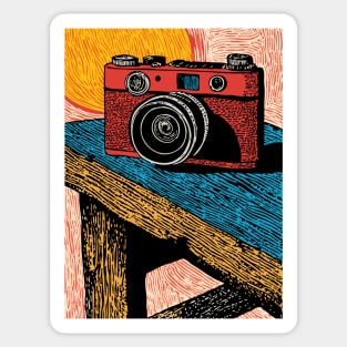 Rustic Vintage Camera | Boho Photography Art Sticker